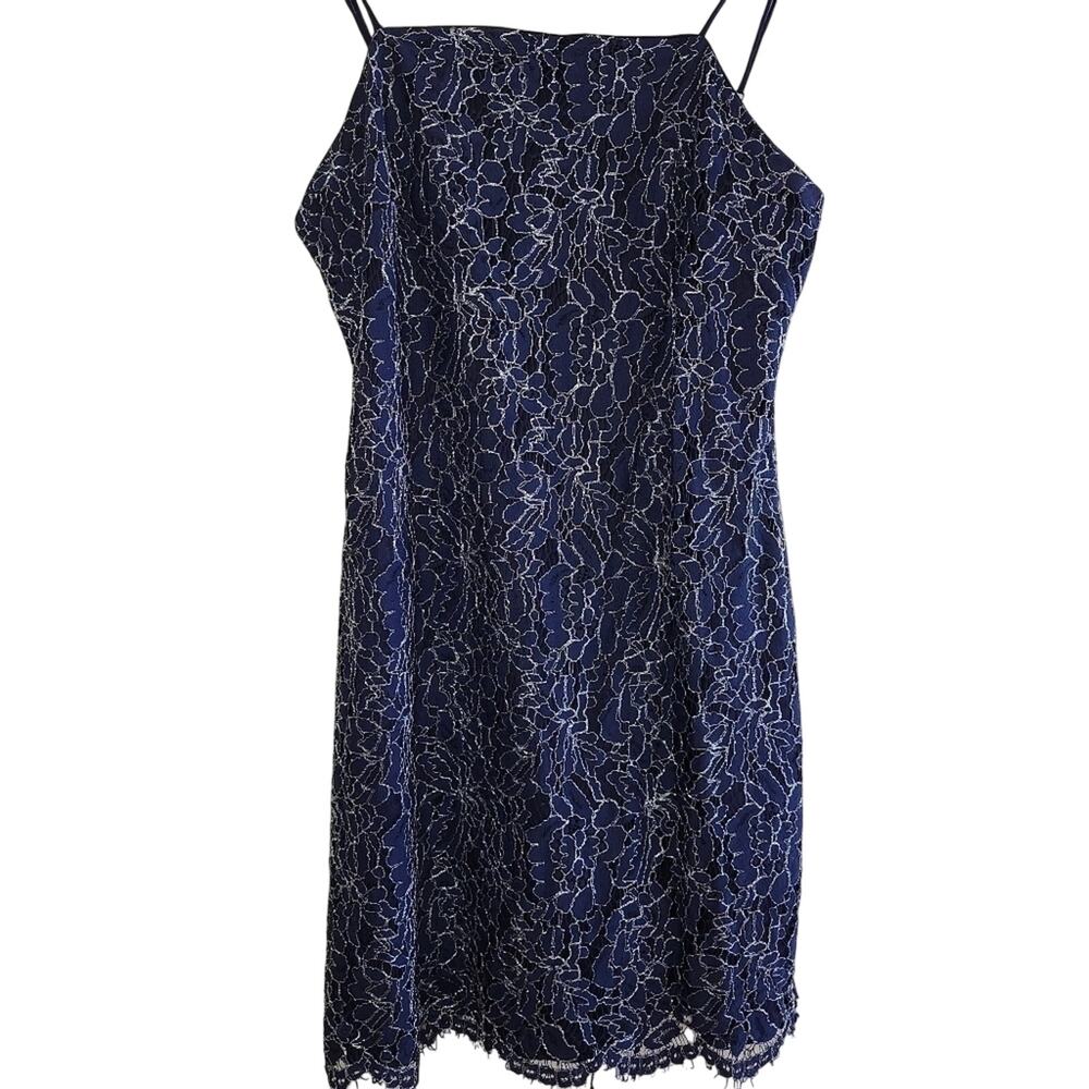 miami Floral Metallic Lace Mini Dress Size Medium